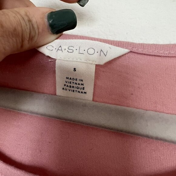 Caslon rushed T-shirt top SMALL pink Short Sleeve casual top - Picture 10 of 11